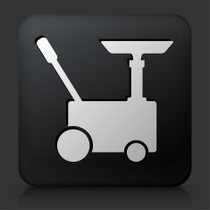 Black Square Button with Car Generator Icon