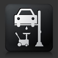Black Square Button with Car Generator Icon N2