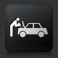 Black Square Button with Changing Car Oil Icon