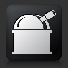 Black Square Button with Observatory