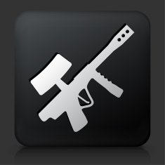 Black Square Button with Paintball Gun