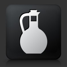 Black Square Button with Water Pitcher