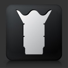 Black Square Button with Camera Lens N2