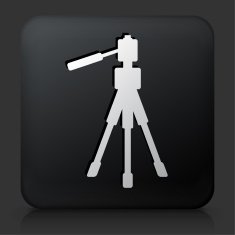 Black Square Button with Tripod