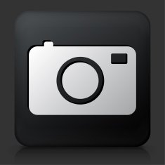 Black Square Button with Digital Camera