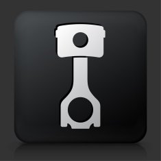 Black Square Button with Auto Part Icon