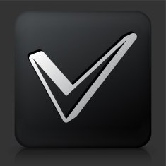 Black Square Button with Check Mark Icon N2
