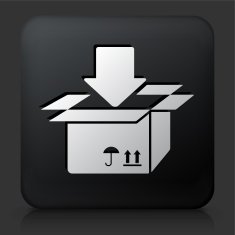Black Square Button with Box Input Icon