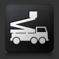 Black Square Button with Lift Truck Icon