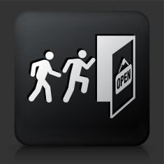 Black Square Button with Open Store Icon
