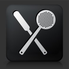 Black Square Button with Spreader & Filter Icon