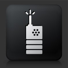Black Square Button with 2 Way Radio Icon