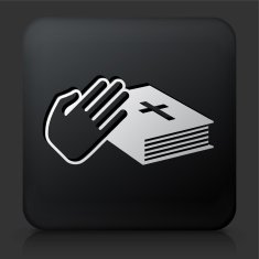 Black Square Button with Oath Icon
