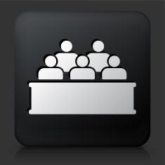Black Square Button with Jury Icon