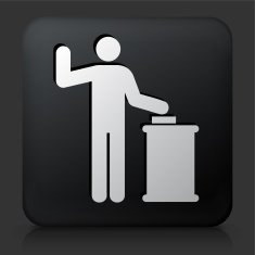 Black Square Button with Court Oath Icon