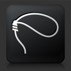 Black Square Button with Cowboy Rope Icon