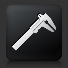 Black Square Button with Wrench Icon N3