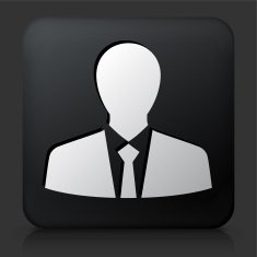 Black Square Button with Busienssman Icon