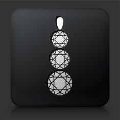 Black Square Button with Jewelry Icon