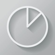 Pie Chart Paper Thin Line Interface Icon With Long Shadow N4