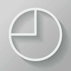 Pie Chart Paper Thin Line Interface Icon With Long Shadow N5