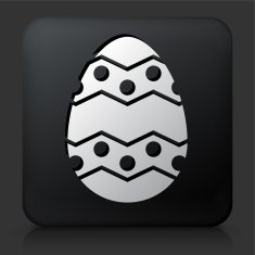 Black Square Button with Easter Egg Icon