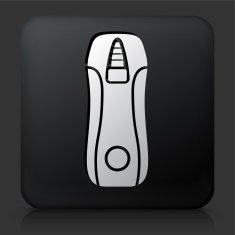 Black Square Button with Voltmeter Icon
