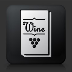 Black Square Button with Restaurant Wine Menu
