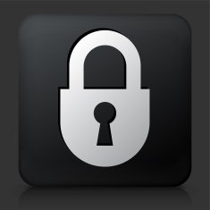 Black Square Button with Lock Icon