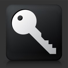 Black Square Button with Key Icon