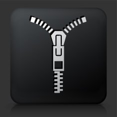 Black Square Button with Zipper Icon N2