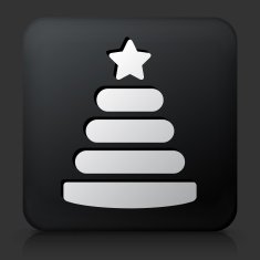 Black Square Button with Toy Stacker Icon