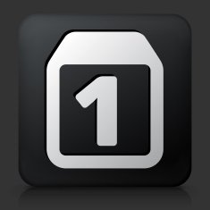 Black Square Button with Block Toy Icon