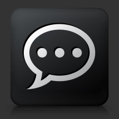 Black Square Button with Chat Bubble Icon