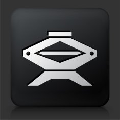Black Square Button with Car Jack