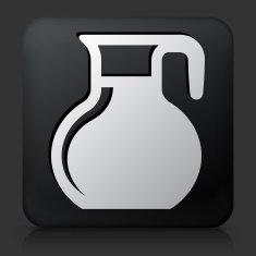 Black Square Button with Jug Icon N2