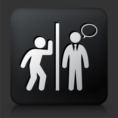 Black Square Button with Business Division Icon N2