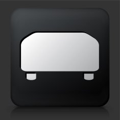 Black Square Button with Leg Rest
