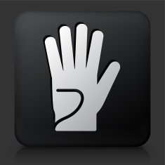 Black Square Button with Golf Gloves