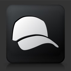 Black Square Button with Golf Cap