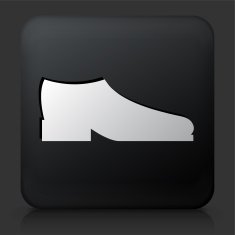 Black Square Button with Shoes Icon N2