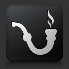 Black Square Button with Pipe Icon
