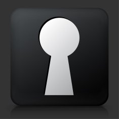 Black Square Button with Key Hole Icon