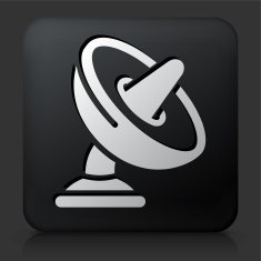Black Square Button with Sound Dish