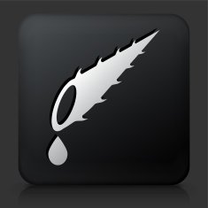 Black Square Button with Cactus Oil Icon