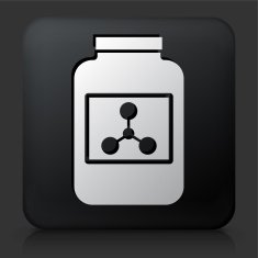 Black Square Button with Protein Powder Icon