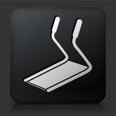 Black Square Button with Treadmill