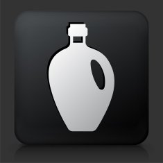Black Square Button with Alcohol Bottle N11