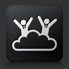 Black Square Button with Cloud 9 Businessmen N2