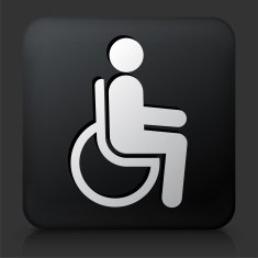 Black Square Button with Disability Icon